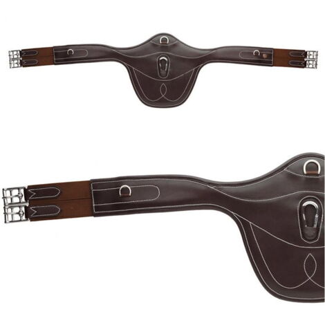 120 cm, Marron 04: Coussinets de sangle en cuir tanné végétal avec rembourrage interchangeable