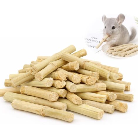 120 g natürlicher Bambus-Beißring für Kaninchen, Beißring für Haustiere, Bambusstab für Kaninchen, Hamster, Meerschweinchen, Chinchillas (120 g süßes Kauspielzeug)