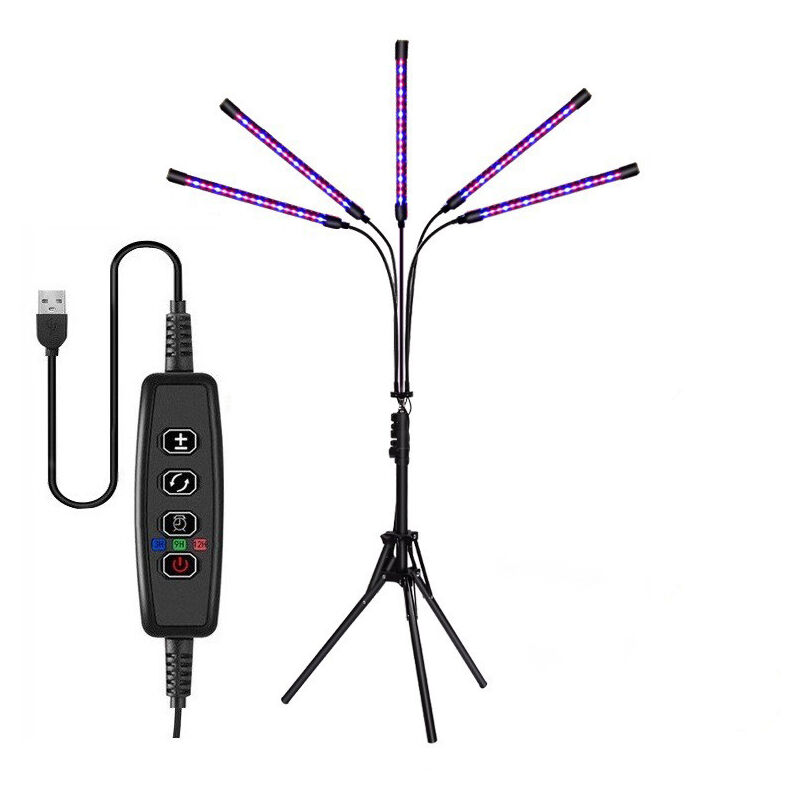 120 LED plante poussent la lumière avec trépied LED de jardinage lumière de semis spectre complet avec 3 Modes de minuterie 10 niveaux réglables