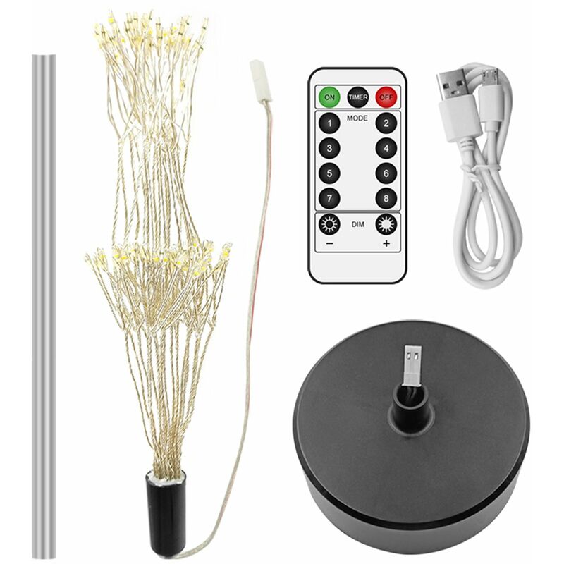 

120 LEDs Rama arbol Luces Lampara de mesa con control remoto Brillo USB ajustable Baterias recargables Alimentado IP44 Centro de mesa de resistencia