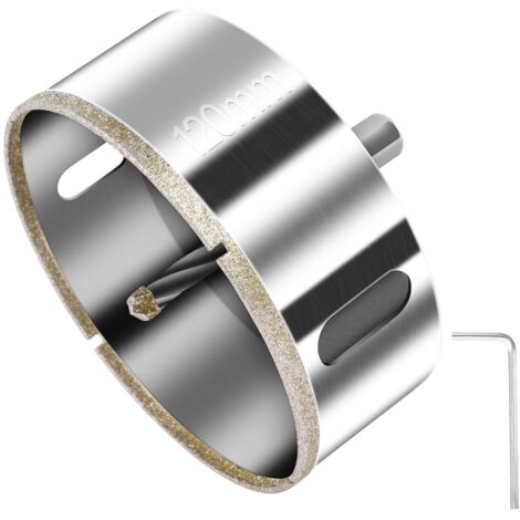 120-mm-Diamantlochsäge, Diamantbohrer mit Zentrierspitze, Fliesenlochsäge mit Diamantbeschichtung zum Schneiden von Glas, Fliesen, Keramik und Marmor