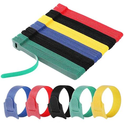 120 Pack Reusable Nylon Cable Ties, [150 mm x 12 mm] Adjustable Hook and Loop Cable Ties for Office, Garden and More - Random Colors YMYNY