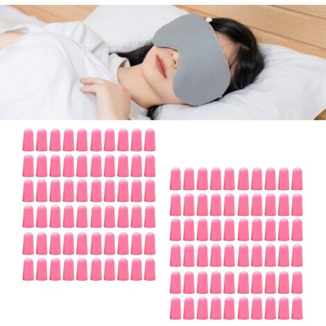 120 Paires Bouchons d'Oreilles Souples Réutilisables Anti-Bruit 38dB pour Étude et Sommeil Rose