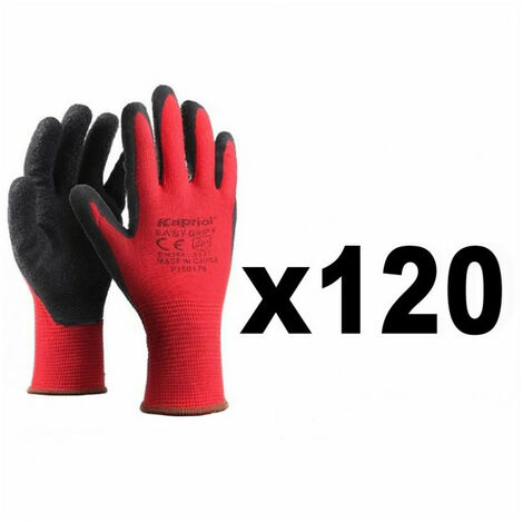 120 Paires de gants de protection manutention générale SMART GRIP rouge KAPRIOL - plusieurs modèles disponibles