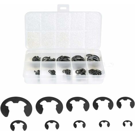 120 PCS Clip di fissaggio circolari 10 misure E-Clip n Kit anello di  ritorno in acciaio inossidabile Assortimento di anelli di sicurezza interni  ed esterni per M1.5 M2 M3 M4 M5 M6