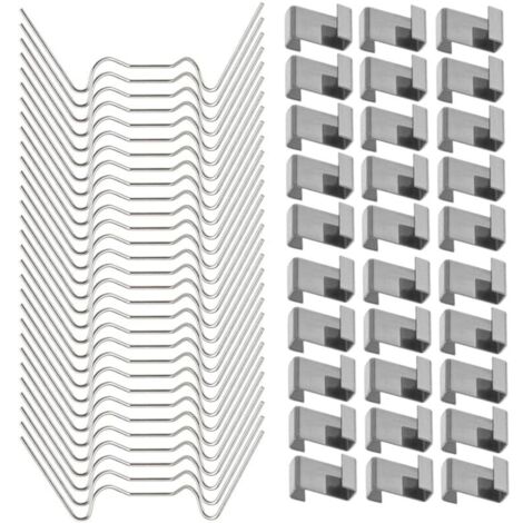 120 Pcs Clips de fixation pour vitre de verre à effet de serre en acier inoxydable (avec 60 clips de fil W pour vitrage en serre et 60 clips de chevauchement en Z pour vitrage de serre)-LIAIKI