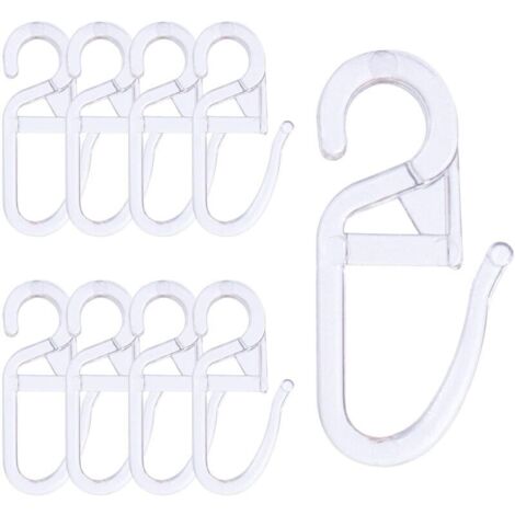 120 Pcs Crochet Rideaux, Clips de Rideau en Plastique, Roulant Crochets de Rideaux Transparent pour Voie Type Rideau