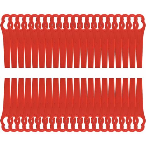 120 Pcs Lame Coupe Bordure Tondeuse à Gazon Rouge Lames en Plastique de Rechange 8,3cm Tondeuse à Gazon en Plastique Lames pour Jardin et Pelouse Coupe Bordures Grass Trimmer （120 Pcs）