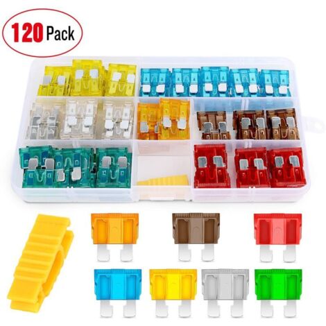 120 pcs mini FUSE assortiment fusibles à lame automobile voiture pour voitures/camping-cars/camions/motos
