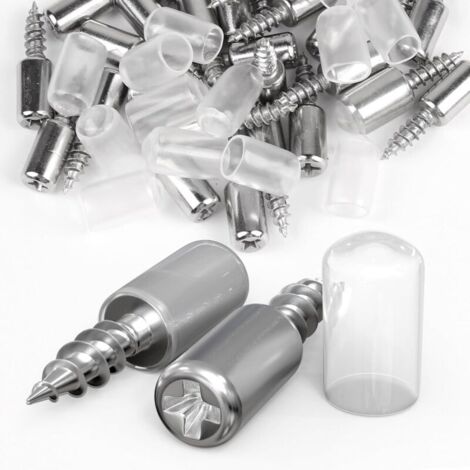 120 Pcs Taquet Étagère ø7,5 mm avec Protection en Caoutchouc Transparent, Étagère Broches avec Vis Autotaraudeuse M4, Support Étagère pour Armoire Étagère, Supporte Jusqu'à 20 kg