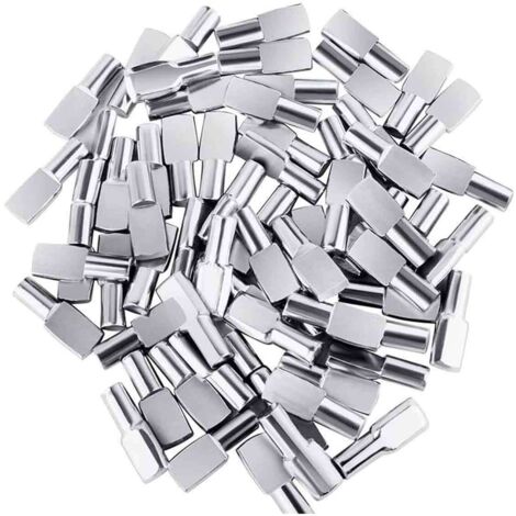 120 pcs Upport Ttagere, Taquet Etagere 5mm, Cheville de Support Goupille Etagere en Métal Nickelé Plaqué Forme de Cuillère, Étagère Broches pour Meubles Placard Bibliothèque