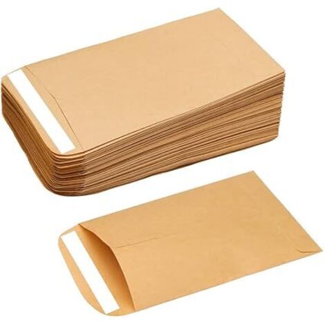 120 petites enveloppes brunes - Autocollantes, multi-usages pour argent, graines, notes, perles (2,4  3,9 pouces)