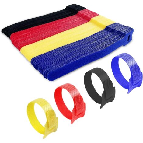 120 Pices Colliers De Serrage Velcro 12 X 150 Mm (lot De 4 Couleurs), Colliers De Serrage Rutilisables En Nylon, Colliers De Serrage Velcro, Colli