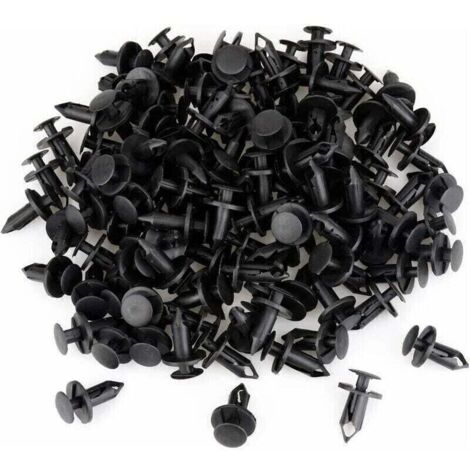 120 pièces Clips de fixation Rivet de Fixation en Plastique pour la Voiture Noir Voiture Clips Agrafe Rivets Plastiques orte Aile 8mm Trou Poussoir Plastique Rivets Fixation