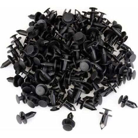 120 pièces Clips de fixation Rivet de Fixation en Plastique pour la Voiture Noir Voiture Clips Agrafe Rivets Plastiques orte Aile 8mm Trou Poussoir Plastique Rivets Fixation