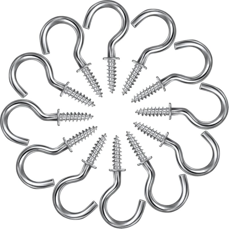 120 Pièces Crochets à Vis Crochet Métal de Tasse Cintre avec Vis Crochet de Plafond Cintre de Tasse Armoire Crochet à Vis pour Suspension Tasse Clé