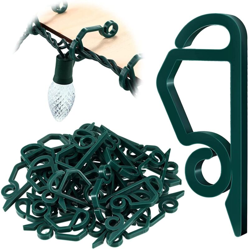120 Pièces Crochets de Gouttière en Plastique,Suspension Gouttiere,Crochet gouttiere,Crochet de Gouttière de Toit,Mini Clips Crochets de