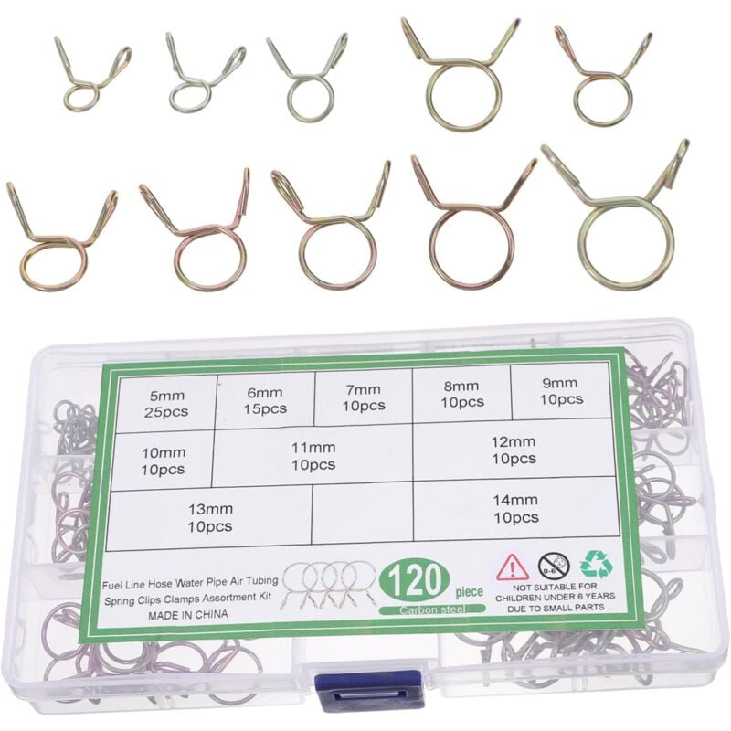 120 Pièces De Colliers De Serrage Pour Conduite D'Eau Colliers De Serrage D'Angle Attaches O Clip Colliers De Serrage Tondeuse À Gaz Sèche-Linge À