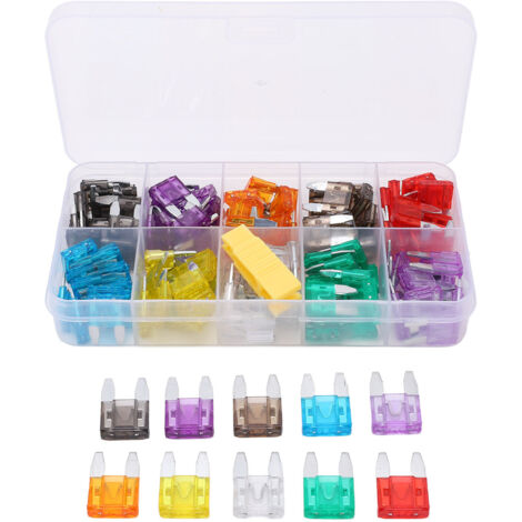 120 Pièces Fusibles Auto en Alliage d'Aluminium et Plastique - Kit d'Assortiment avec Pince 2A à 35A