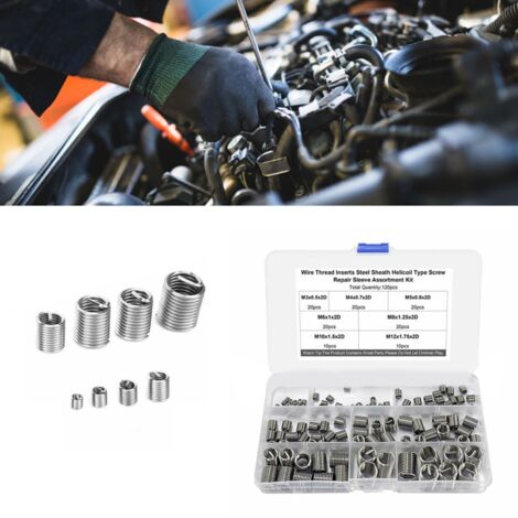 120 Pièces Inserts Filetés en Acier Inoxydable M3 à M12 - Kit de Fixation Résistant pour Assemblage