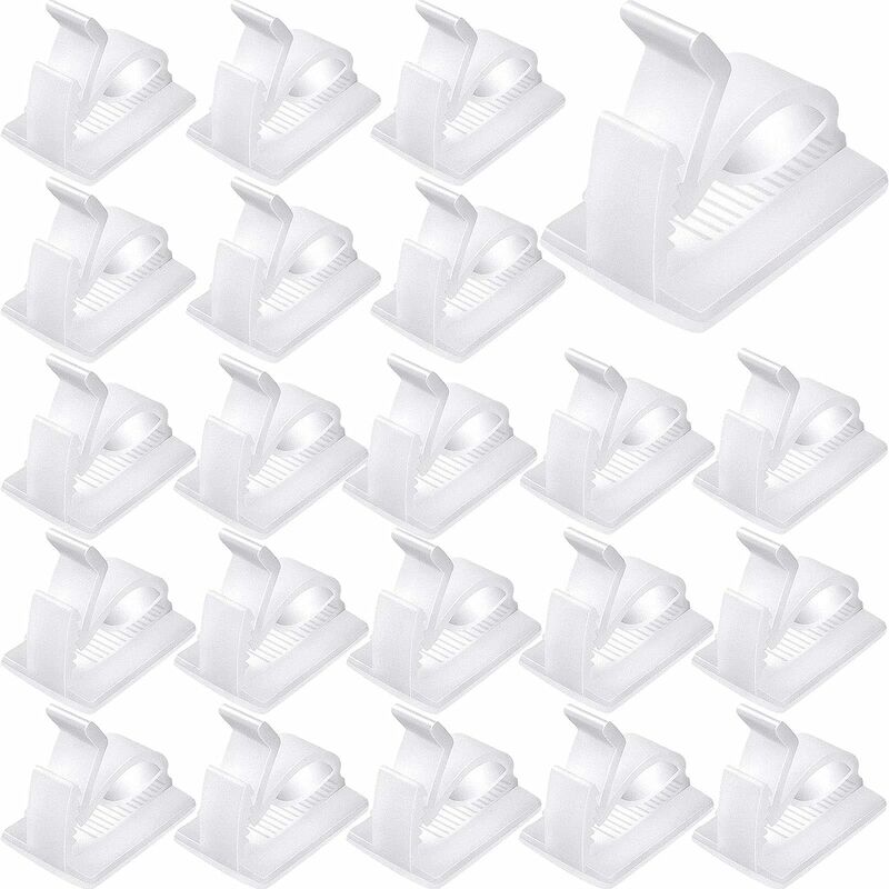 120 Pieces Outdoor Cable Clips Adhesive Cable Management Clips Sticky Wire Holder Wire Holder Cable Hook Organizers for Christmas Fairy Hanging Light