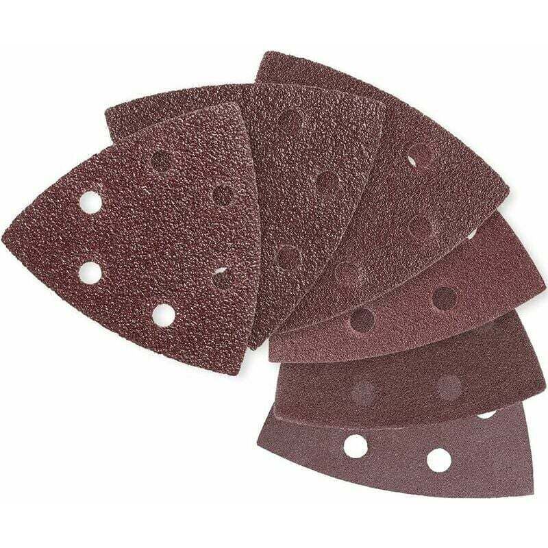 120 pièces papier de verre triangle 6 trous patin de ponçage 93x93x93mm Fermeture Assorti de grains 40/60/80/120/180/240