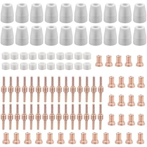 120 Pièces PT31 Consommables Plasma Decoupeur Plasma Parkside Cut 30 40 50 Consommables de Découpeuse Plasma Accessoire Decoupeur Plasma Electrode Tip Buse