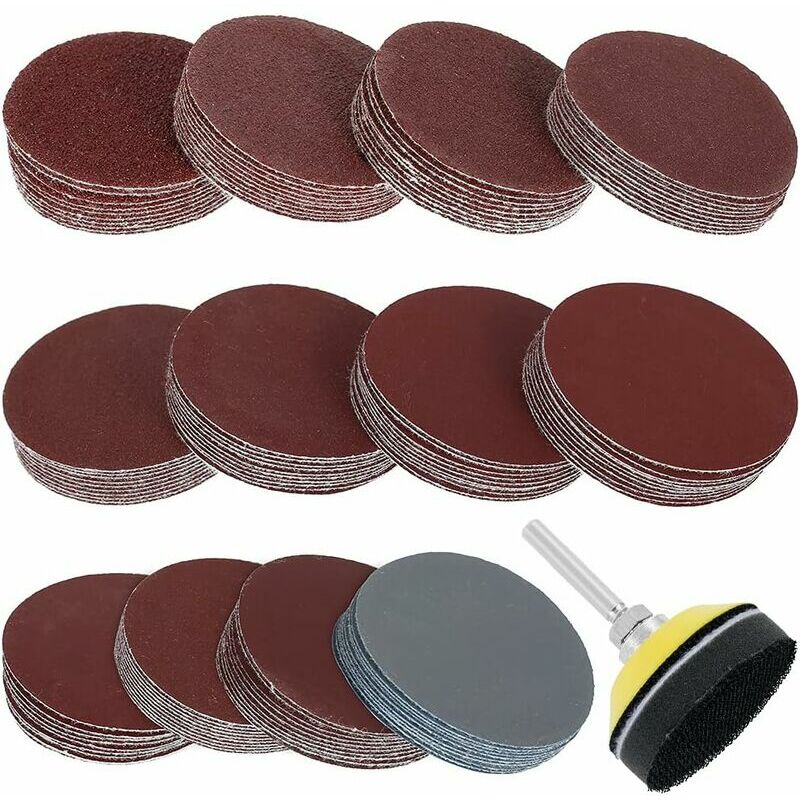 120 Pieces Sanding Disc 50Mm 60 80 100 180 240 400 600 800 1000 1200 2000 3000 Grit Sanding Discs For Orbital Sanders (120Pcs)