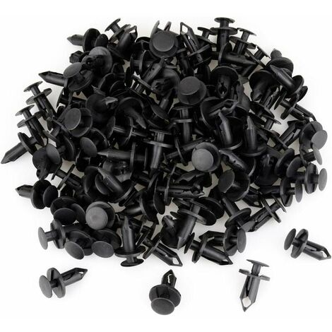 120 Piezas Clips de Sujeción Remache de Plástico para Coche Clips de Coche Negro Grapas Remaches de Plástico Punta de Ala Agujero de 8 mm Remaches de Plástico Sujetador——Adélala