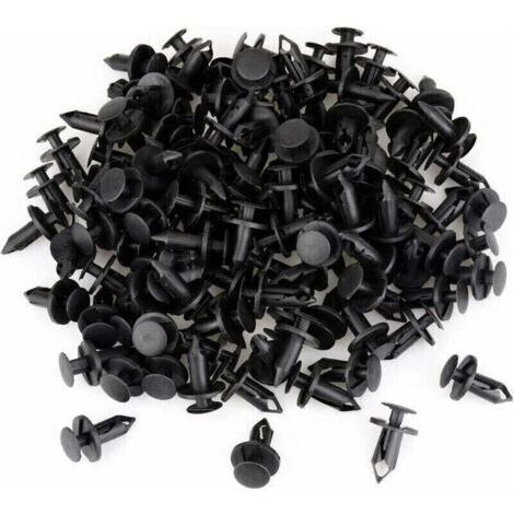 120 Stück Befestigungsclips Kunststoffnieten für Auto Schwarz Auto Clips Klammern Kunststoffnieten für Kotflügel 8mm Loch Druckknopf Kunststoffnieten Befestigung