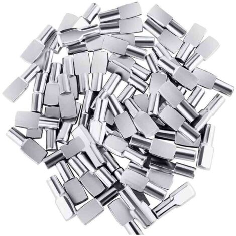 120 Stück Regalträgerstifte, 5 mm Regalwinkel, vernickelte, löffelförmige Metallstifte, Regalträgerstifte für Möbel, Schränke und Bücherregale