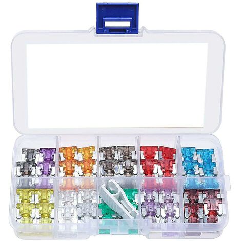 120-teiliges Auto-Sicherungsset – Ersatz-Sicherungs-Kombi-Set für Auto/Wohnmobil/LKW/Motorrad – Mini-Flachsicherung Au