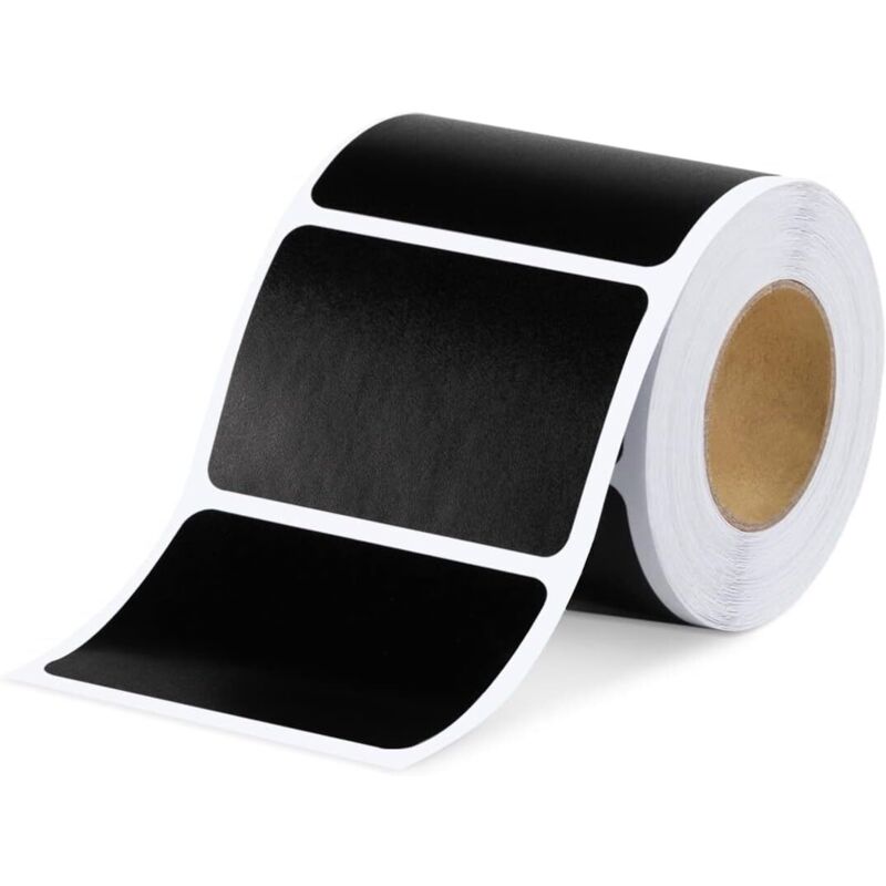 120 étiquettes Cuisine Haute qualité en Noir Mat pour Pots et bocaux. Etiquettes Autocollantes Vierges en Format Ardoise pour boîtes à épices et Pots