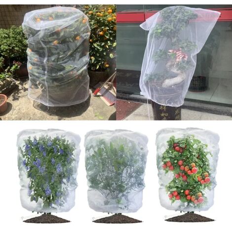 (120 x 150 cm) Nouveau sac de protection pour plantes, filet en maille pour arbres fruitiers et légumes, fraisiers, vignes, protection contre les insectes et les oiseaux, outils de jardinage