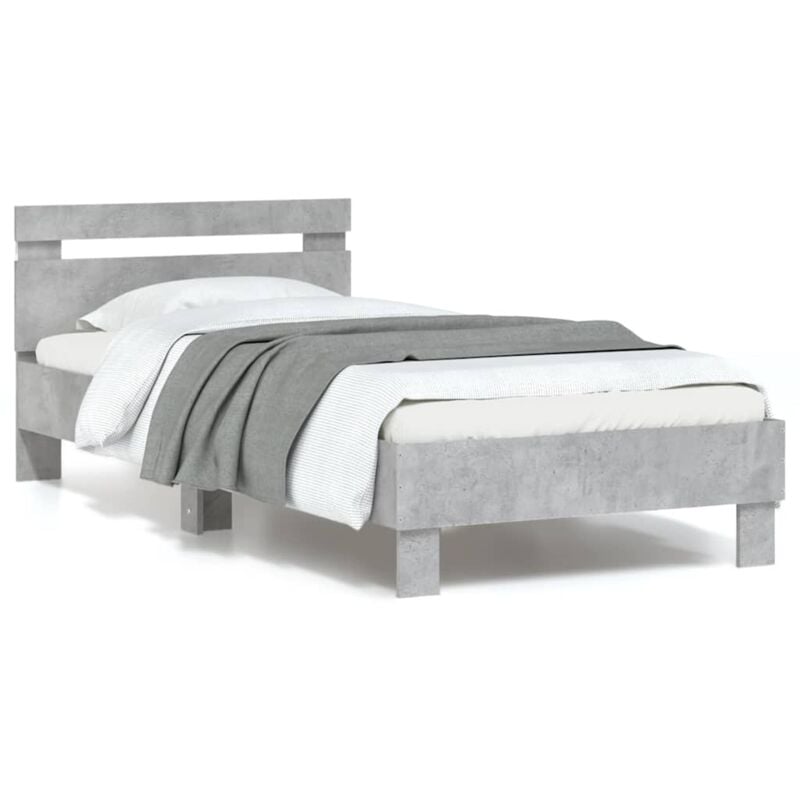 Vidaxl - Cadre de lit sans matelas avec lumières led gris béton 90x190cm