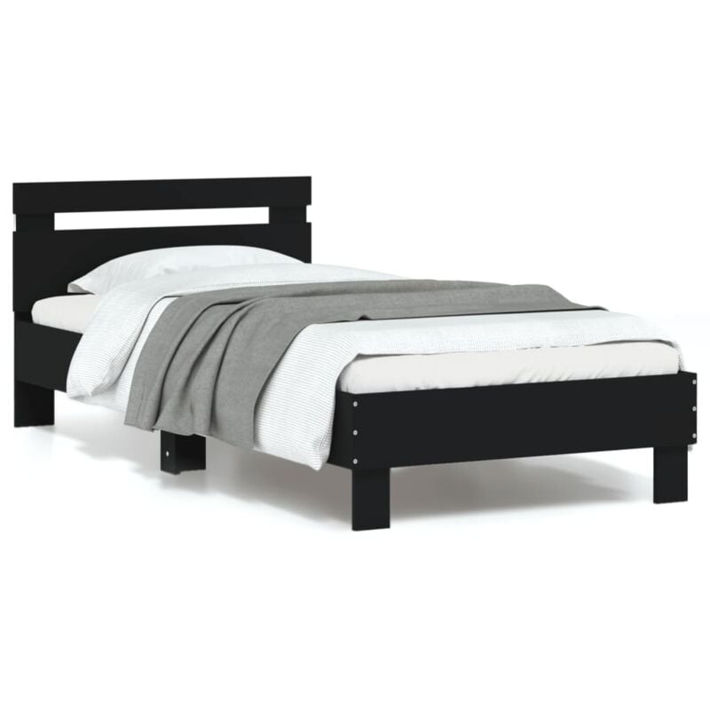 Cadre de lit sans matelas avec lumières led noir 90x190 cm Vidaxl