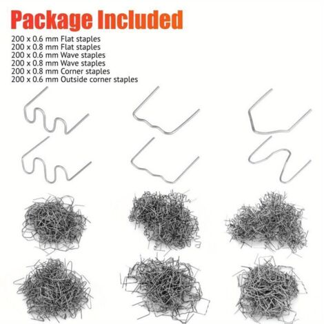 1200 Clous de Soudage en Plastique pour Réparation de Pare-Chocs Automobile – Fils de Soudure Réutilisables pour Réparation Rapide