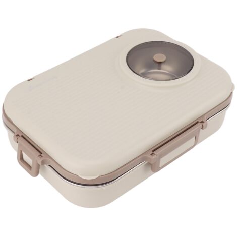 1200 ml Bento-Lunchbox aus Edelstahl, 4 Fächer, auslaufsicher, ideal für Picknicks und Camping, inklusive Suppenschüssel und Besteck