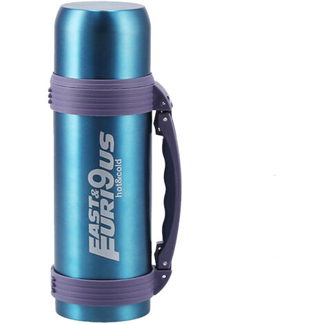 1200 ml isolierte Edelstahl-Trinkflasche, doppelwandig, mit Nylon-Schultergurt für Reisen und Outdoor-Aktivitäten.