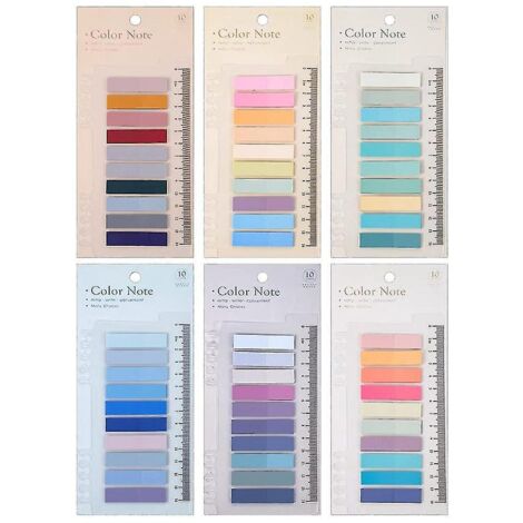 1200 onglets adhésifs repositionnables, marque-pages rectangulaires colorés et inscriptibles avec lignes