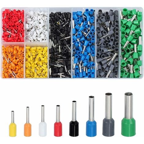 TUSERXLN 1200 PCS Embouts (0.25-6mm²) Connecteur à Sertir pour Embouts de Fil VFENG Connecteur de Ligne de Terminal Ensemble des Embouts avec Etui