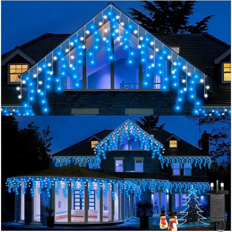 1200 white & blue led Connectable mf Icicle String Lights-25m