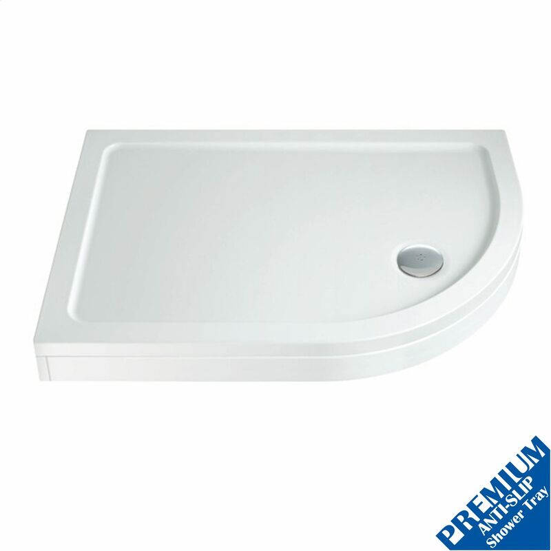 1200 x 900mm Offset Quad Shower Tray Right Entry Easy Plumb Anti-Slip FREE Waste