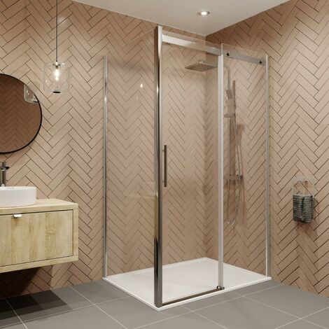 1200 X 900mm Sliding Shower Enclosure Door Side Panel 8mm Safety