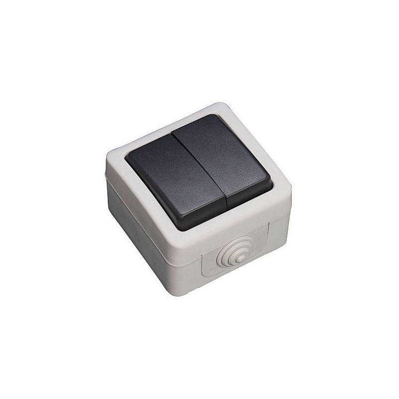 

Doble conmutador estanco IP54 10A 250V ( 1200502) - GSC