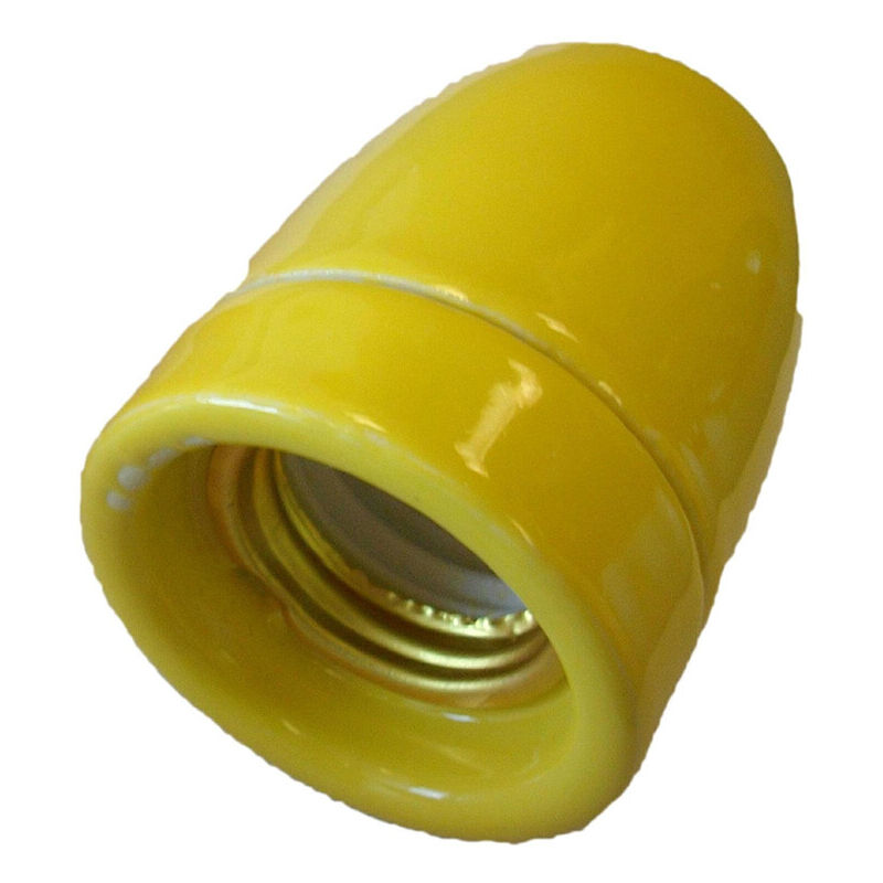 

F-bright - Portalámparas decorativo vintage cerámico amarillo E27 100W 47x55mm. ( 1200545-AM)