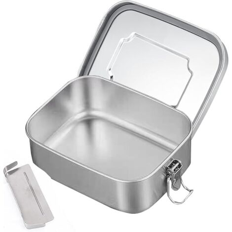 1200ml Boîte Bento DéJeuner Acier Inoxydable, Lunch Box Portable avec Compartiment Amovible, Boite Gouter Anti Fuite, Boîtes Alimentaire pour Enfants, Adultes, Ecole, Travail, Bureau, Voyage, Camping