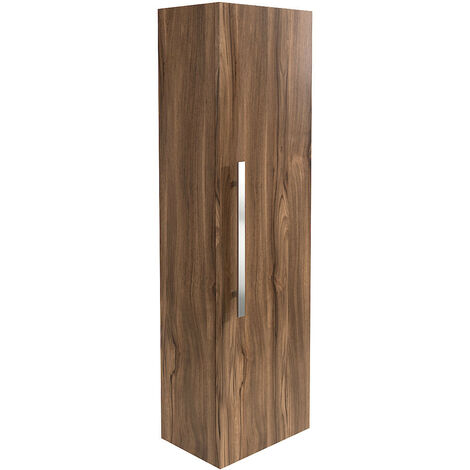 1200mm Tall Bathroom Storage Unit Cupboard Furniture Walnut Wall Hung Cabinet Flat Pack