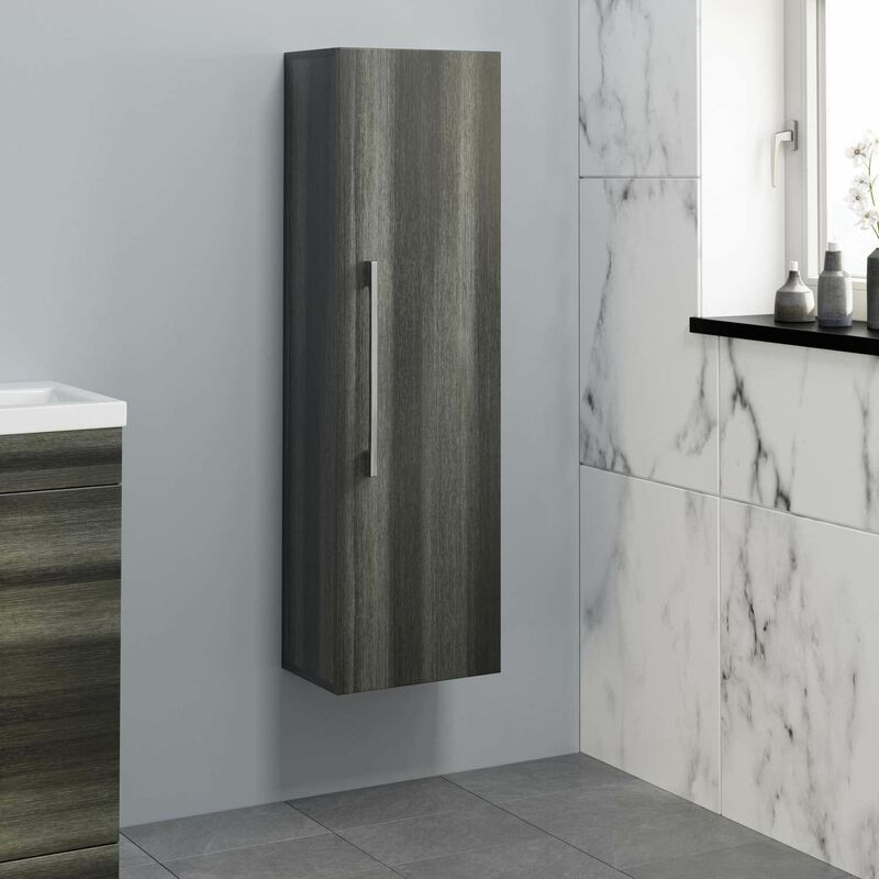 1200mm Tall Bathroom Wall Hung Cabinet Cupboard Soft Close Grey Fnhtu350dw