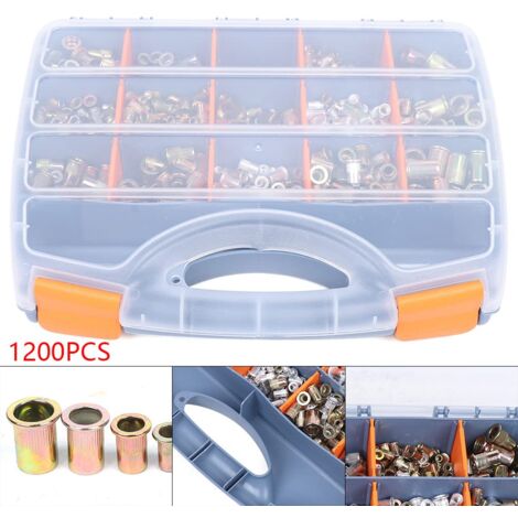 1200pcs/set Blindnietmutter Edelstahl Edelstahl Aluminium Nietmutter M3 M4 M5 M6 M8 M10 M12
